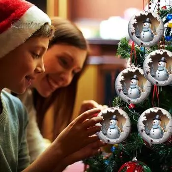 Елочные украшения, мультяшный снеговик, подвеска, 2D, плоские акриловые подвесные украшения для рождественской елки, рюкзак, зеркало заднего вида автомобиля Snowman