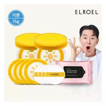 [ELOEL] Солнцезащитный кушон Padefree 15 г 2 оригинальных + 4 сменных блока + очищающая салфетка free_EL