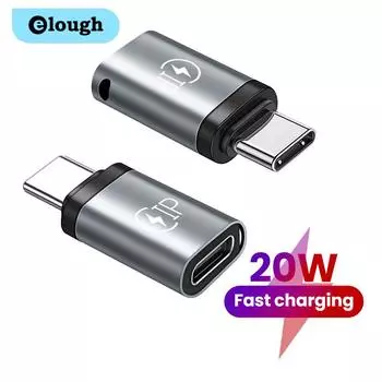 Elough ios to USB C Male Adapter Fast Charging Adaptador 20W Ios to Type C для iPhone 15 Huawei Xiaomi Samsung