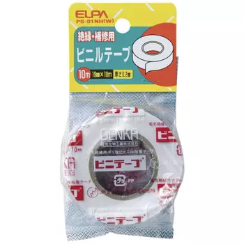 ELPA Vinyl Tape Repair Electrical Insulation Total Length/10m Width/19mm Thickness/0.2mm White PS-01NH(W)