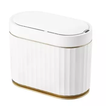 ELPHECO Bathroom Trash Can with Waterproof Automatic Trash Smart Trash Small Trash Suitable for Gold Lid, Can, Can, Can, Bedroom, Bathroom, Kitchen,