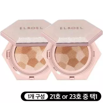 ELROEL NEW Компактный кушон для растушевки 12,5 г Pink_ELROEL, No. 21, 1 шт.