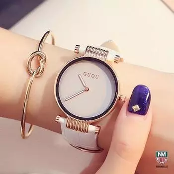 Elux Mall GUOU 8071 кварцевые часы мужские и женские модные часы, корейские популярные часы