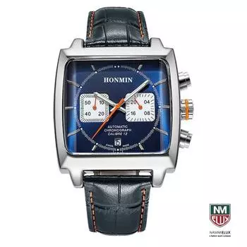 Elux [Новейший продукт 2021 года - Доставка в тот же день] Мужские роскошные кожаные кварцевые часы HONMIN, популярные корейские часы