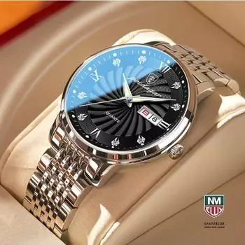 Elux PD827 повседневные мужские модные металлические часы 3 ATM водонепроницаемые кварцевые часы, корейские популярные часы