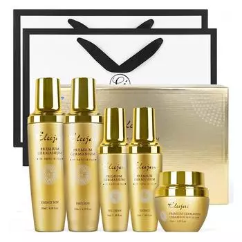 Eluzai премиум германиевый уход за кожей базовый 5 видов + 2 сумки для покупок, 1 набор