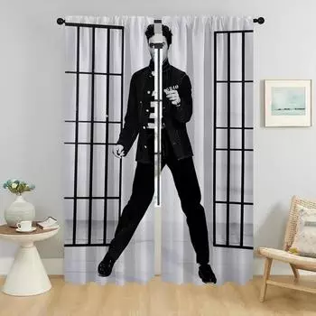 Elvies Blackout Curtain for Room 2 Panel Elegant Room Curtains Partition Tulle for Bedroom Home Interior Curtains Shades Living W50xH70cmx2pcs