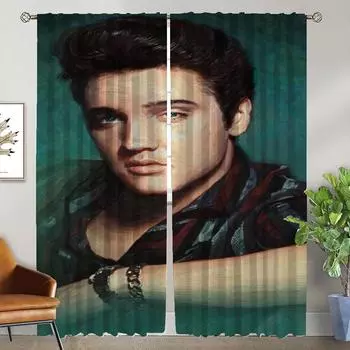 Elvies Kitchen Curtains for Living Room Curtain Home Interior Curtains 2 Pieces Halloween Decoration Partition Shades Blackout W50xH70cmx2pcs-CL