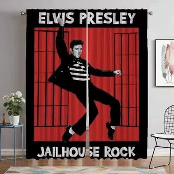 Elvis Curtains for Bedroom Blackout Curtain for Room 2 Panel Halloween Decoration Home Interior Curtains Partition Shades Living W50xH70cmx2pcs-CL