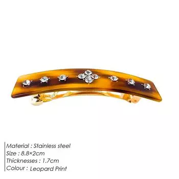 eManco New Rectangular Geometric Czech Rhinestones Acetate Side Clip Selling New Year s Gift for Your Love Size fits all