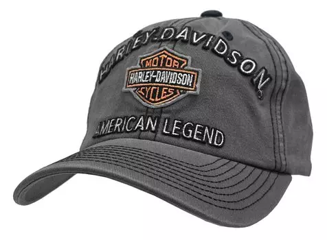 Embroidered Bar Shield Baseball Charcoal BCC51654 Gray Adjustable Harley-Davidson Men s & Cap,