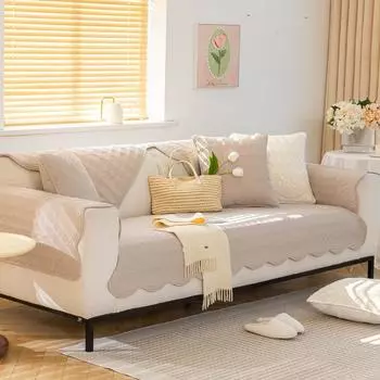 Embroidered Cotton Sofa Cushion Fabric Non-Slip Cushion Four Seasons Universal Cotton Korean Pastoral Leather Sofa Cover Cover Cloth 70*70cm