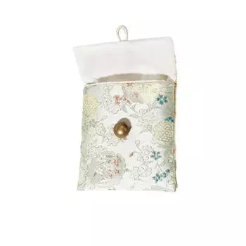 Embroidered Flowers Earrings Storage Case Rings Necklace Jewelry Display Box Outdoors Gold