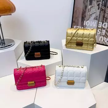 Embroidered Thread Fashion Summer New Style Fashion Casual Indentation Popular Solid Color Texture One-shoulder Crossbody Small Square Women s Bag