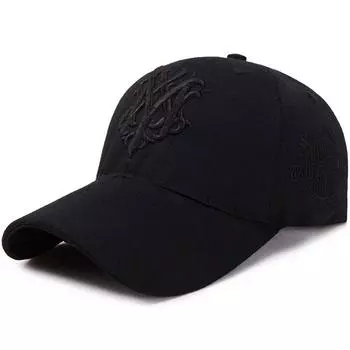 Embroidered Totem Baseball Cap Sun Shading Hip Hop Hat Snapback Cap Spring And Summer Black
