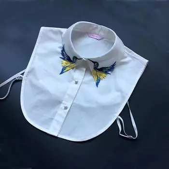 Embroidery Bird Fake Collar Women S Shirt Collar Versatile Fake Collar White Sweater Decorative Collar