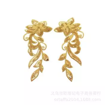 Embroidery Sequins Plum Flower Cloth Patch Opera Costume Ironing Patch Lace Patch 1pcs