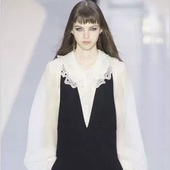 Embroidery Shirt Fake Collar Fake Collar Shirt белый