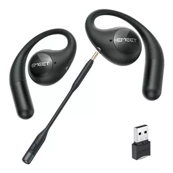 EMEET AirFlow Open Ear Wireless 2024 Инновационный беспроводной Bluetooth-блокиратор Включает съемный микрофон IPX5 Водонепроницаемость до 40 часов