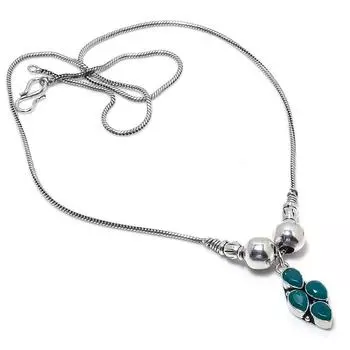 Emerald Natural Gemstone Handmade Christmas Gift Jewelry Necklace 18 f4p87