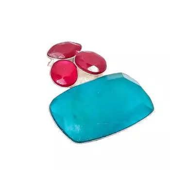 Emerald, Ruby Gemstone Handmade 925 Sterling Silver Jewelry Pendant 1.97 AH-5294 2.17 зелёный