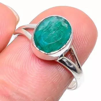 Emerald(Simulated) Gemstone Handmade 925 Sterling Silver Jewelry Ring S.9 B6R71