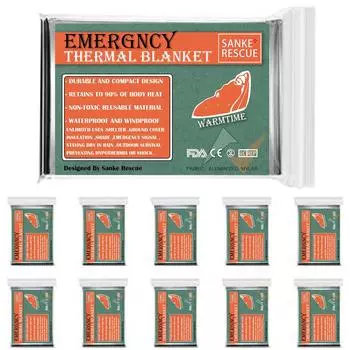 Emergency Blanket Outdoor Survive First Aid Military Rescue Kit Windproof Waterproof Foil Thermal Blanket for Camping Hiking Hot