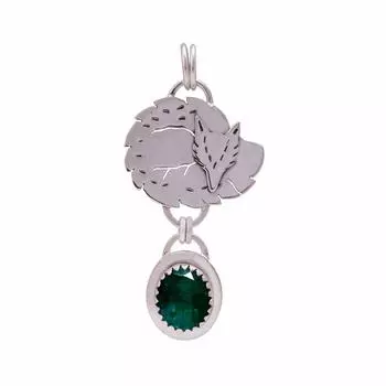 Emerlad - Dyed Quartz Gemstone 925 Sterling Silver Pendant V9002, Green Pendant, Oval Pendant, Valentin s Day Gift, Gift For Her, Birthday Gift, Handm