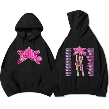 Emilia Mernes MP3 Hoodies Winter Long Sleeve Hooded Pullovers Men Clothes Fleece Pocket Singer Graphic Sweatshirts Print Hoody S