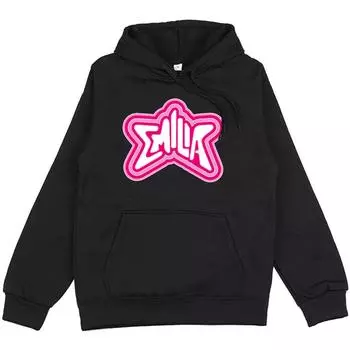 Emilia Mernes MP3 Толстовки Уличная одежда с длинным рукавом Мужская и женская одежда Зимняя удобная толстовка с капюшоном Забавные графические пуловеры XS чёрный