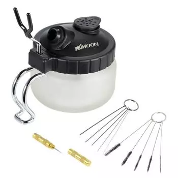 Емкость для чистки аэрографа Стеклянный держатель воздушной щетки Банка с чистой краской Игла для бутылки