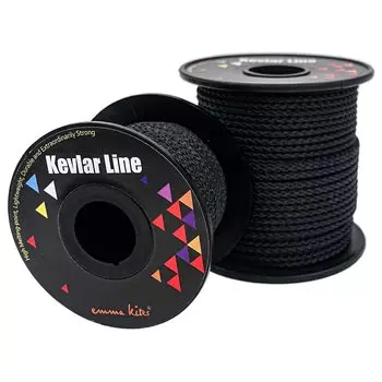 emma kites плетеный кевларовый шнур черного цвета, высокая прочность, легкий, плетеный, конструкция 31 м x 90 кг, прочность на разрыв 200 фунтов, спорт на открытом воздухе, выживание, рыбалка чёрный