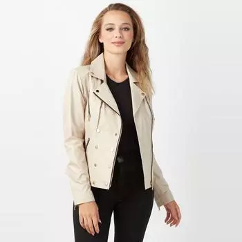 Emma Женское Пальто Из Натуральной Кожи Бежевое