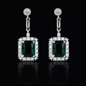 Emmaya Новые блестящие серьги с кубическим цирконом Decoraion квадратной формы, дизайн для женщин, современный стиль, изысканные ювелирные изделия, изысканное платье-Up белого золота