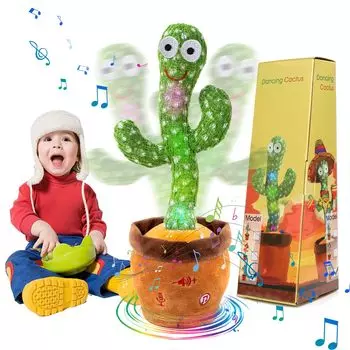 Emoin танцующий кактус движущаяся мягкая игрушка, которая поет рождественский говорящий кактус игрушка для коробки вышитая регулируемая игрушка на батарейках, кактус,