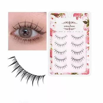 emotao False Natural Short Actress Light Lifestyle 5 пар черных ресниц, ресницы, верхние/верхние ресницы, популярные, ручной работы, ресницы, макияж,