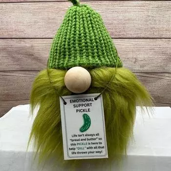 Emotional Support Gnome, Positive Gnome Crochet Ornament, Funny Handmade Support Gift For Stress Relief, Cute Gnome Decoration For Desk Or One Size