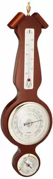 EMPEX Метеорометр, температура и гигрометр, американский метеорологический измеритель для настенного монтажа, сделано в Японии, коричневый, BM-717, 41,5x12,5x4 см