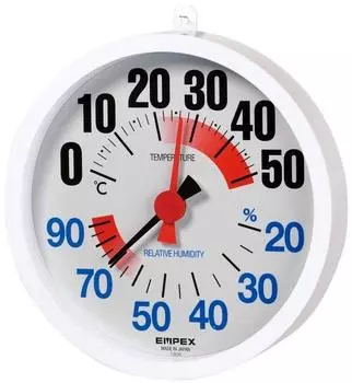 EMPEX Метеостанция, измеритель температуры и гигрометр, водонепроницаемый, для настенного монтажа, сделано в Японии, белый TM-2680 15,2x14x3,1 см белый