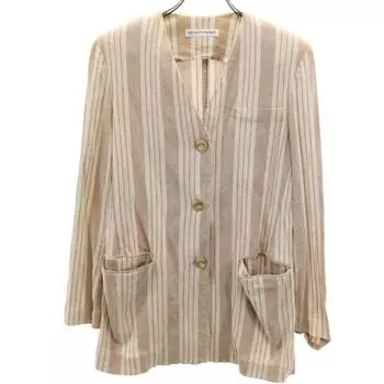 Emporio Armani 90s Made in Italy Old Striped Pattern Cotton jacket 38 Women Used