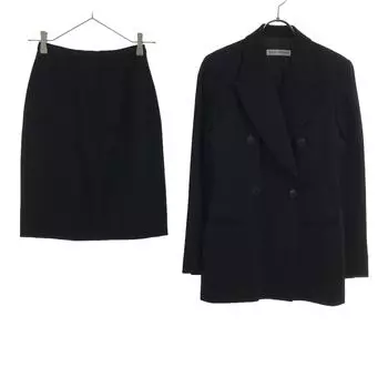 Emporio Armani 90s Made in Italy wool Skirt suit Setup 38 black Old Women Used