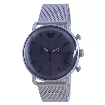 Emporio Armani Aviator Кварцевые мужские часы из нержавеющей стали с серым циферблатом AR11383