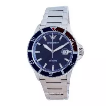 Emporio Armani Blue Dial Stainless Steel Quartz AR11339 100M Мужские часы синий