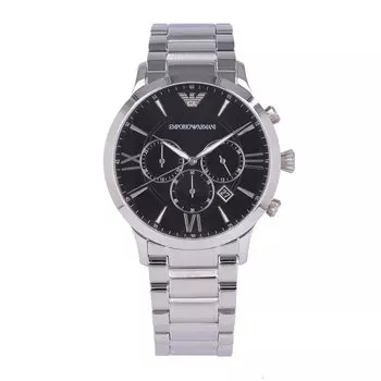 EMPORIO ARMANI Часы кварцевые хронограф металл серебристо-черный AR11208 мужские [Товар]