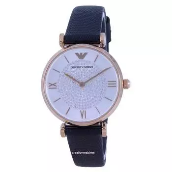Emporio Armani Gianni T-Bar Crystal Accents Кварцевые женские часы AR11387 серебряный