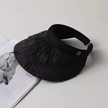 Empty Top Tassel Straw Hats Designer Sunshade Cap Wide Brim Empty Top Sun Hat Outdoor