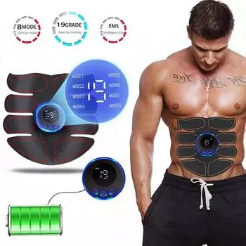 EMS брюшной мышечный стимулятор фитнес ABS руки тренировка патчи мышечные упражнения инструмент USB зарядка для дома мужчины