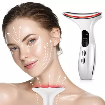 EMS Face Neck Lift Beauty Device Массажер для лица LED Удаление двойного подбородка Омоложение кожи Подтяжка против морщин