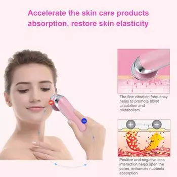 EMS косметический инструмент для лица, электронный ионный лифтинг лица, удаление морщин, уход за кожей лица красный