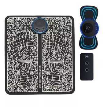 EMS Массажер для ног, электрический мышечный стимулятор, складной портативный педикюрный аппарат, снятие боли, расслабление ног, акупунктурный массажный коврик